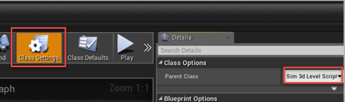 Unreal Editor class settings