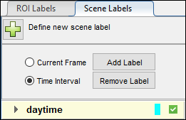 Scene Labels tab with the daytime label applied
