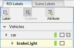 ROI Labels tab with a brakeLight sublabel under the car label