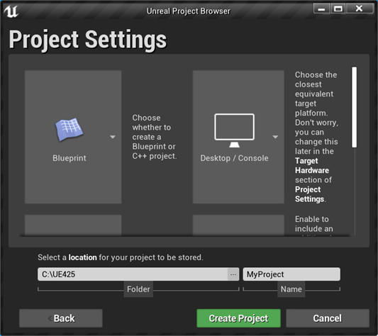 Project settings