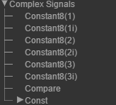 Sample of signal bus element names appended with the index and complexity