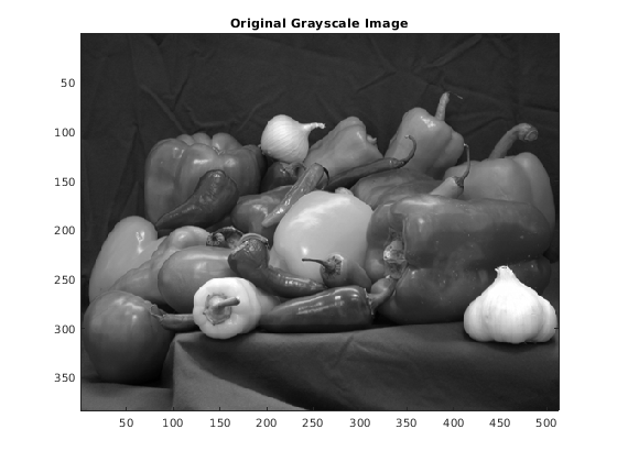 Figure contains an axes object. The axes object with title Original Grayscale Image contains an object of type image.