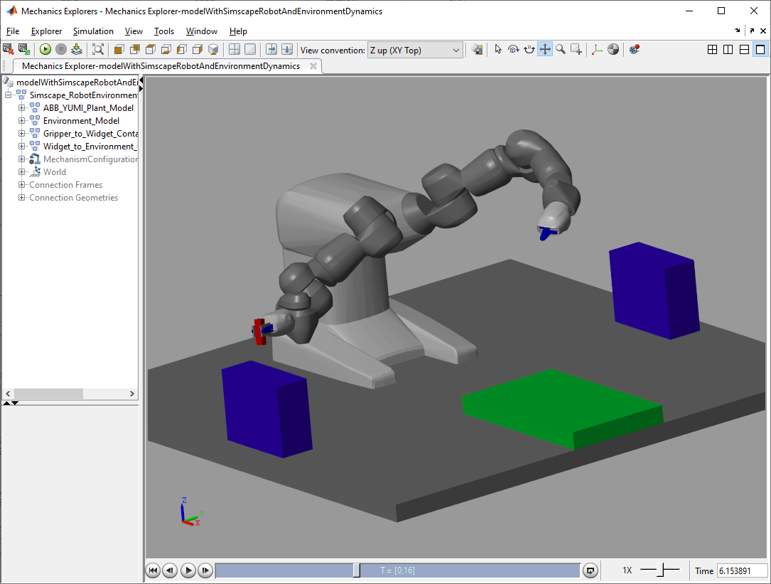 Модель и управление рука манипулятора с робототехникой и Simscape