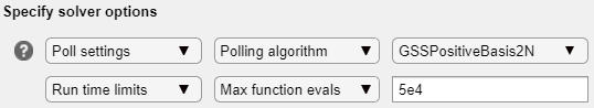 Max function evals = 5e4