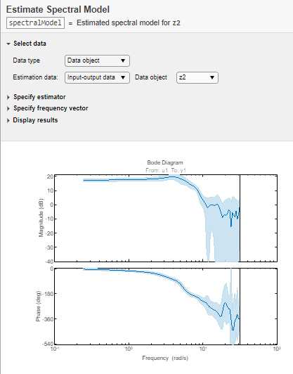 Estimate Spectral Model task in Live Editor