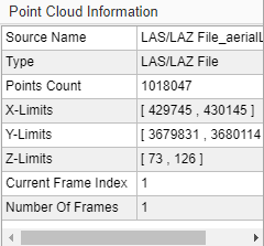 Point Cloud Information pane