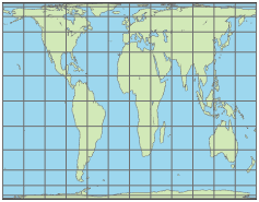World map using Balthasart projection