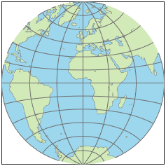 World map using Breusing harmonic mean projection