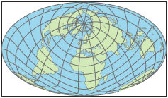 World map using Briesemeister projection