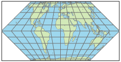 World map using Eckert 2 projection