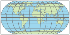 World map using Eckert 3 projection