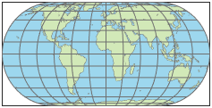 World map using Eckert 4 projection