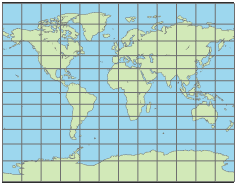 World map using Gall stereographic projection