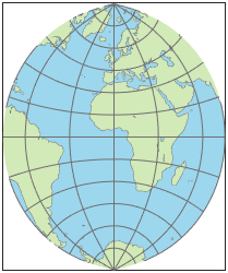 World map using polyconic projection