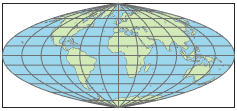 World map using quartic authalic projection