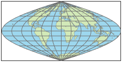 World map using sinusoidal projection
