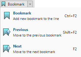 Drop-down with bookmark options