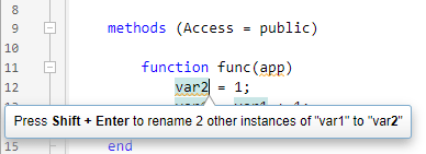 Tooltip prompting variable renaming in App Designer