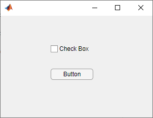 A UI figure window with a check box component above a button component.