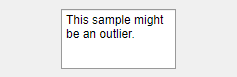 Text area with the text "This sample might be an outlier"