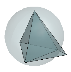 3-D Delaunay triangulation with circumsphere.