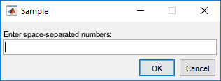 Input dialog box that prompts users to enter space-separated numbers in the edit field.
