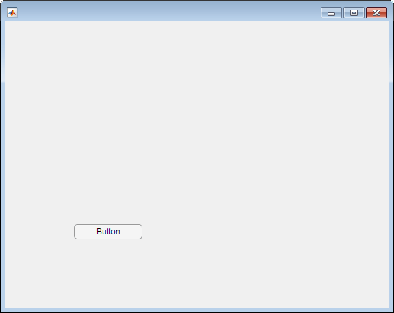 UI figure window with a push button. The default button text is Button.