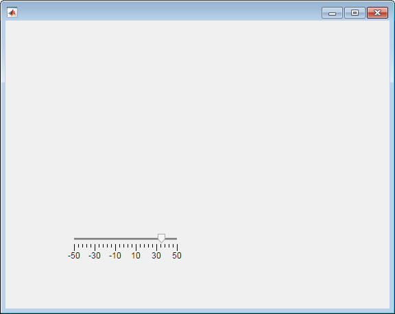 Slider in a figure. The slider range is from -50 to 50, and the slider thumb is at 35.