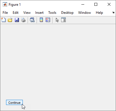 A "Continue" button display in the lower left corner of a figure window.