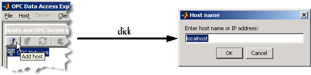 Host name dialog with localhost