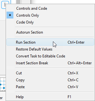 Run solver; keyboard equivalent is ctrl+enter