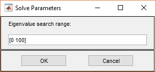 Dialog box for specifying the solver parameters for eigenvalue equations