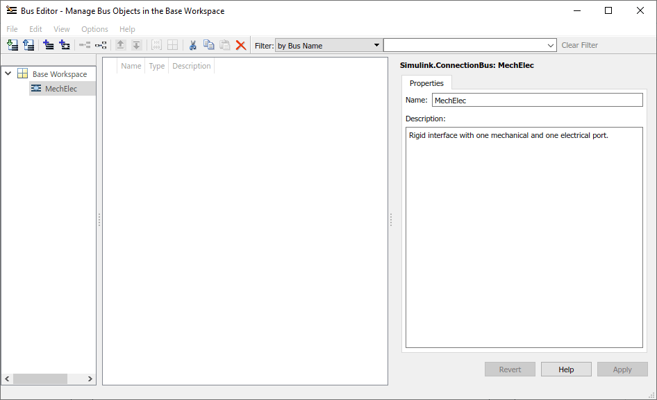 Bus Editor with Connection Bus properties defined