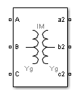 Three-Phase Transformer Inductance Matrix Type (Two Windings) block
