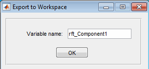 Export to workspace dialog