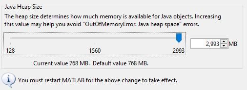 The Java Heap Size slider is positioned at 2993 MB.