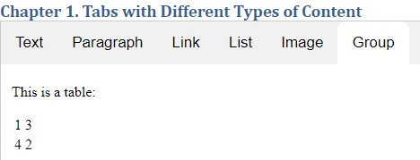 The Group tab shows the text "This is a table" and a table with the output of magic(2).