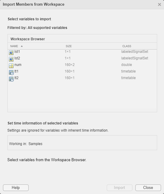 Import Members from Workspace dialog box