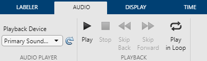 Audio playback toolstrip