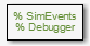 SimEvents Debugger block
