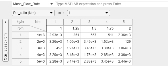 Viewer with example entries and number of table dimensions set to 3