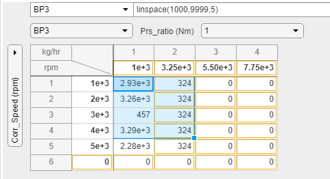 Lookup Table property dialog box drag selection.