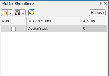 The design study section of the Multiple Simulations panel