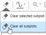 Clear Subplot menu in the Simulation Data Inspector with Clear all subplots highlighted.
