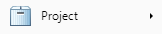 The Project list item with a pop-up list displays an image, text, and button arrow.