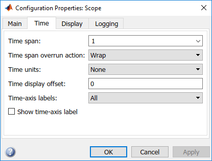 Image of scope parameters time window
