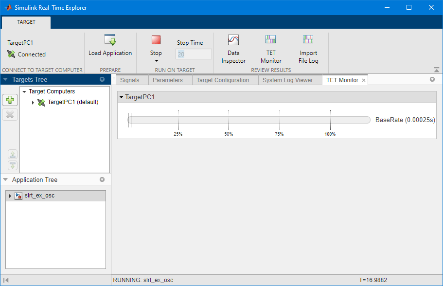 Image of slrt explorer TET monitor tab