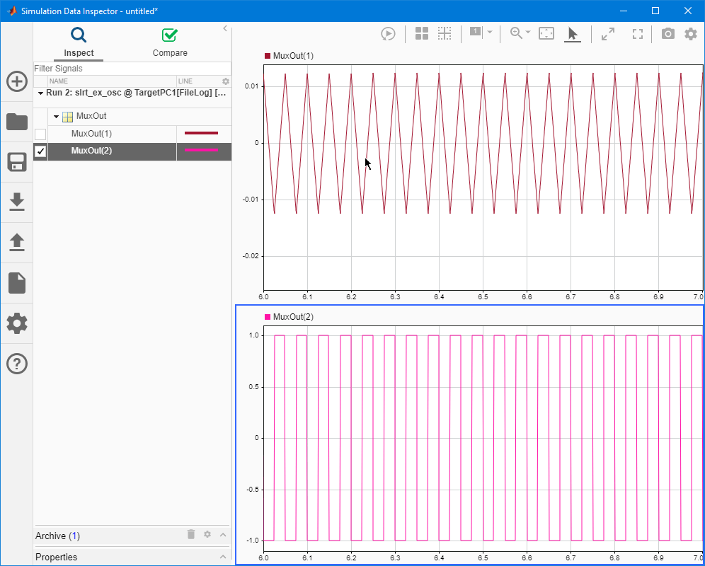 Image of the Simulation Data Inspector with deferred values