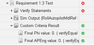 Custom criteria results