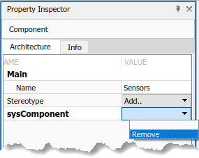 Removing a stereotype in the property inspector.